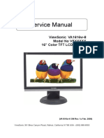 Service Manual: Viewsonic Va1616W-8 Model No VSXXXXX 16" Color TFT LCD Display