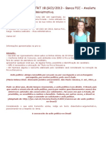 Redação Nota 100 - TRT 18 (GO) - 2013 - Banca FCC