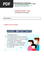 1º Roteiro de Junho - 5º ANO: Prefeitura Municipal de Mairinque