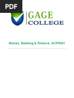 Money, Banking and Finance (ACFN-341)