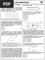 Lista - 03 - Potencial Elétrico, Trabalho Da Força Elétrica e Energia Potencial Elétrica