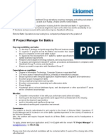 IT Project Manager For Baltics: Key Responsibilities and Tasks