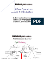 Fluid Flow Operations Lecture 1: Introduction: Dr. Srinivas Krishnaswamy Assistant Professor Chemical Engineering