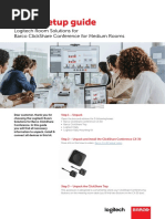 Quick Setup Guide: Logitech Room Solutions For Barco Clickshare Conference For Medium Rooms