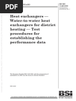 (BS EN 1148 - 1999) - Heat Exchangers. Water-To-Water Heat Exchangers For District Heating. Test Procedures For Establishing The Performance Data.