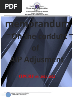 Memorandum: On The Conduct of AIP Adjusment