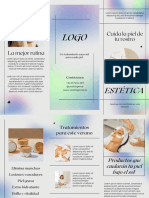 Folleto Tríptico Brochure Aesthetic Gradiente para Salón de Estética y Belleza