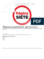 "Globalización y Desglobalización", Según García Linera - Diario Pagina Siete