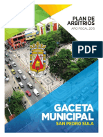 Plan de Arbitrios San Pedro Sula 2015