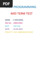 Java Programming: Mid Term Test