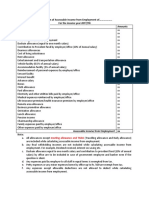 Computation of Assessable Income From Employment of .. For The Income Year 2077/78 Particulars Amounts