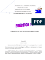 Operación de La Fuente de Pruebade Corriente Alterna