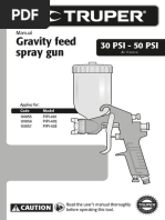 Gravity Feed Spray Gun: 30 PSI - 50 PSI