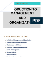 Introduction To Management AND Organization: Chapter # 01