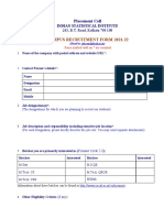 Campus Recruitment Form 2021-22: Placement Cell