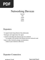 Networking Devices: Repeater Hub Switch Bridge Router