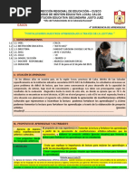 4° Experiencia de Aprendizaje 5° Grado