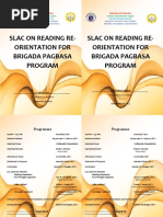 Slac On Reading Re-Orientation For Brigada Pagbasa Program Slac On Reading Re - Orientation For Brigada Pagbasa Program