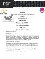 Unidad 3 Sesión 7 Lic. Derecho Matricula: ES172007455: José Luis Núñez Juárez Clave