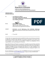 DM HROD 2022 1509 Instructions On The Submission of The Individual Performance Commitment and Review Form IPCRF of Teachers For SY 2021 2022