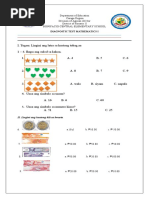 Diagnostic Test Mathematics I: II. Lingini Ang Hustong Bili Sa Kwarta