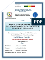 Profil Epidemiologique Des Cas de Covid - 19 Dans La Commune 6 Du District de Bamako