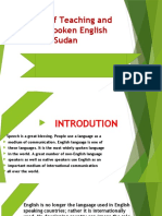 Problems of Teaching and Learning Spoken English in Sudan