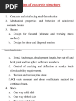 Design of Concrete Structure: Syllabus