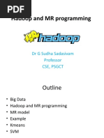 Hadoop and MR Programming: DR G Sudha Sadasivam Professor Cse, PSGCT