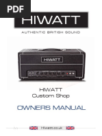 Owners Manual: Hiwatt Custom Shop