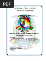 Delitos Contra El Honor, de Una Persona en El Departamento de La Paz