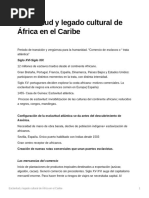 Esclavitud y Legado Cultural de Frica en El Caribe