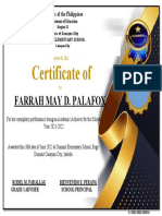 Cert of Acadeic Excellence