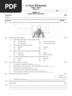 Food and Digestion Grade 4 Worksheet