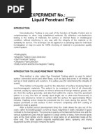 EXPERIMENT No.: - Liquid Penetrant Test