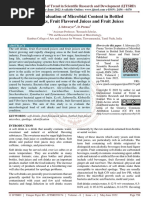 Invitro Evaluation of Microbial Content in Bottled Soft Drinks, Fruit Flavored Juices and Fruit Juices