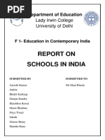 Report On Schools in India: Department of Education