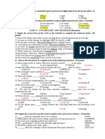 B Food B Sew A Reser'vation Part C: Vocabulary and Grammar (30 Points)