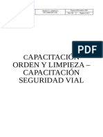 Capacitacion Orden y Limpieza - Seguridad Vial