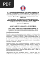 Resolución Asociación Rosarina de Fútbol Sobre Cabeceo