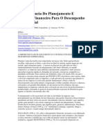 A Importância Do Planejamento E Controle Financeiro para O Desempenho Empresarial