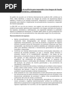 Procedimientos de Auditoría para Responder A Los Riesgos de Fraude en Ingresos