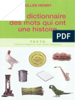 Petit Dictionnaire Des Mots Qui Ont Une - Gilles Henry