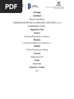 Demostración de La Geología Aplicada A La Ingeniería Civil