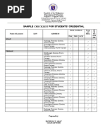 Sample Checklist For Students' Credential