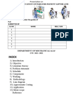 Design and Fabrication of Parlysis Patient Lifter and Mover