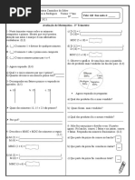 Avaliação de Matemática 5º Ano - 2º Trimestre 2021