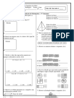 Avaliação de Matemática 4º Ano - 2º Trimestre 2021