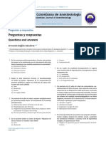 Preguntas y Respuestas - Revista Colombiana de Anestesiología