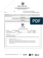 RPMS SY 2021-2022: Teacher Reflection Form (TRF)